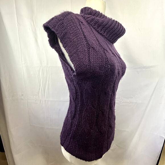ANA Size Small Purple vest sweater A new Approach pull over roll over collar - Picture 6 of 10